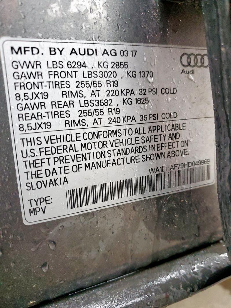 2017 AUDI Q7 PREMIUM - WA1LHAF79HD049969