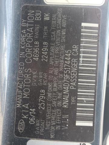 2015 KIA CADENZA PR KNALN4D79F5174445