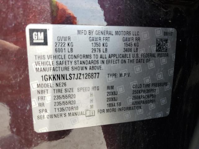 2018 GMC ACADIA SLT 1GKKNNLS7JZ126877