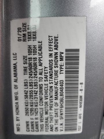 2020 HONDA PILOT EX 5FNYF6H36LB048403