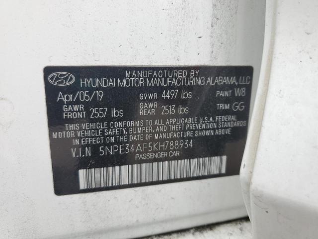 2019 HYUNDAI SONATA LIM 5NPE34AF5KH788934