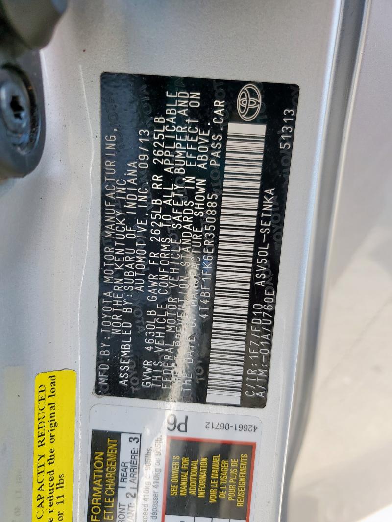 2014 TOYOTA CAMRY L - 4T4BF1FK6ER350885