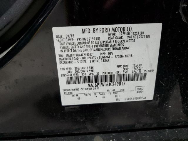 2018 FORD ECOSPORT T MAJ6P1WL6JC249017