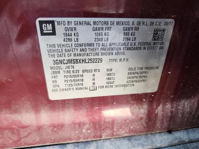 2017 CHEVROLET TRAX PREMI 3GNCJMSBXHL252229