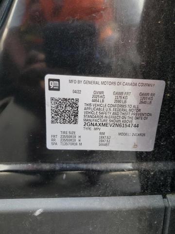 2022 CHEVROLET EQUINOX RS 2GNAXMEV2N6154744