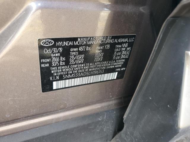 2020 HYUNDAI SANTA FE S 5NMS33AD5LH196153