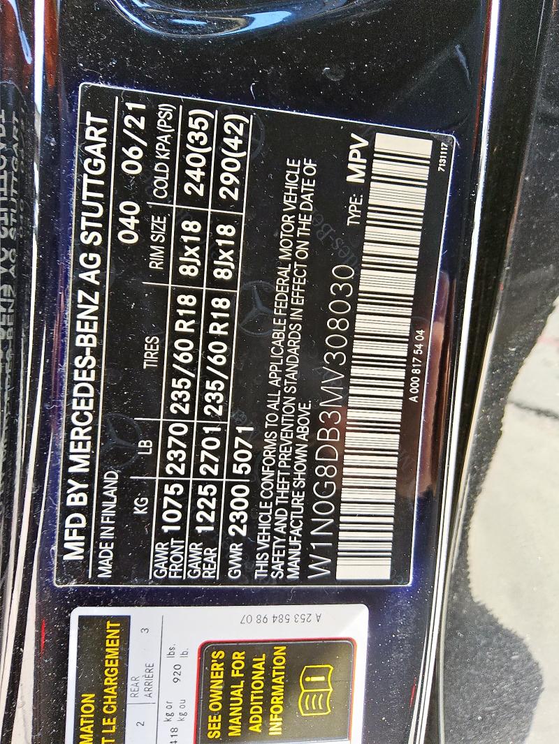 2021 MERCEDES-BENZ GLC 300 - W1N0G8DB3MV308030