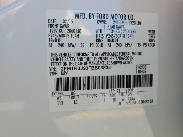 2015 FORD EDGE SEL - 2FMTK3J90FBB03833