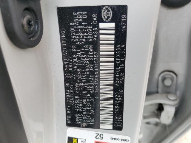 2022 TOYOTA CAMRY NIGHT SHADE 4T1G31AK6NU045757