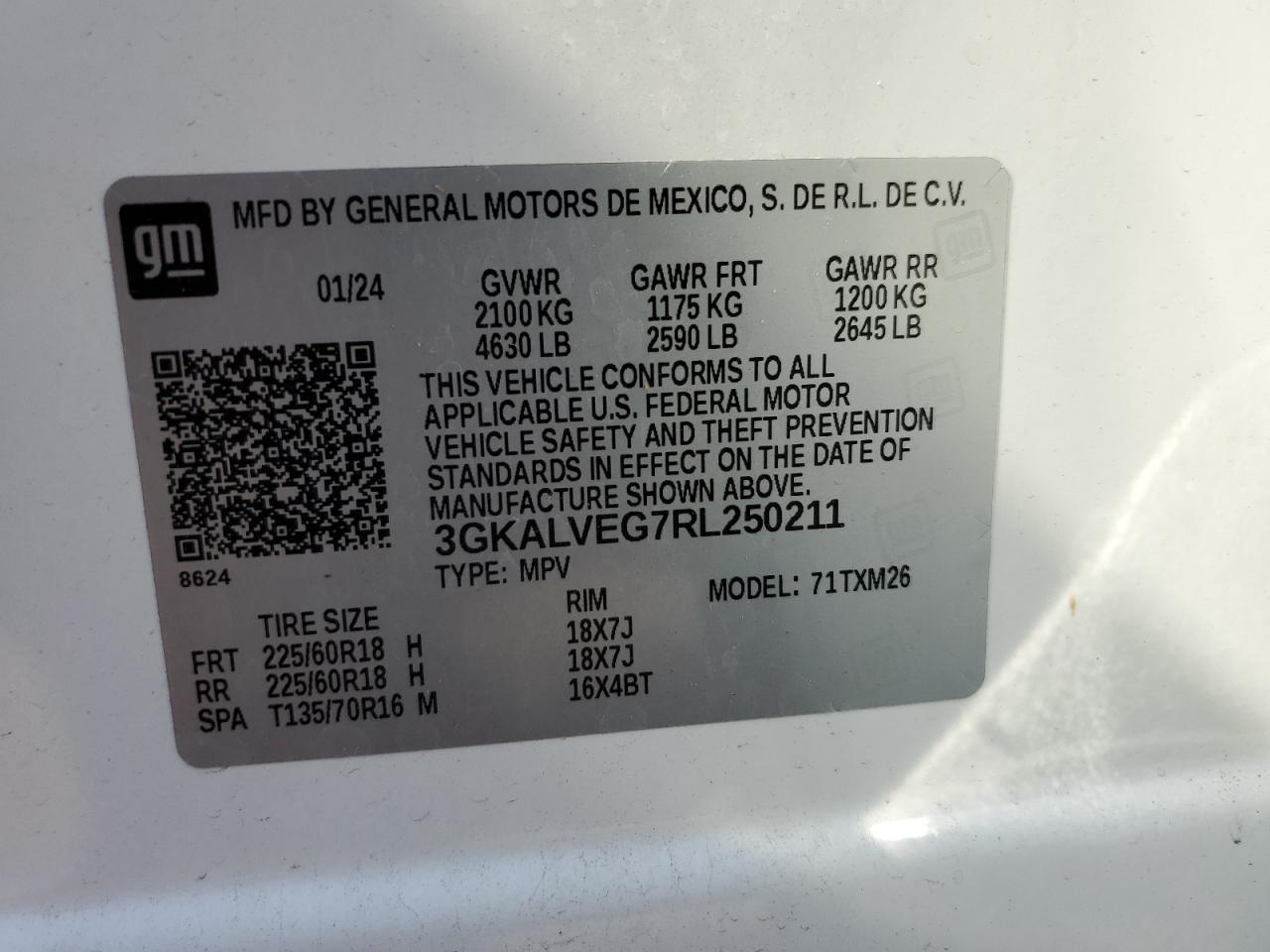 Lot #3309277616 2024 GMC TERRAIN SL