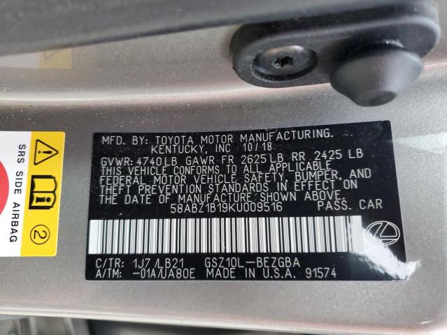 2019 LEXUS ES 350 58ABZ1B19KU009516