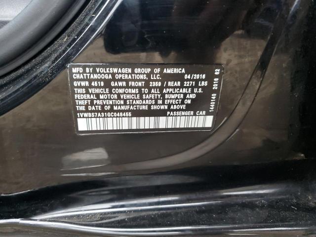2016 VOLKSWAGEN PASSAT SE 1VWBS7A31GC048455