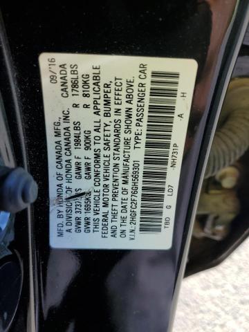 2016 HONDA CIVIC EX 2HGFC2F76GH569301