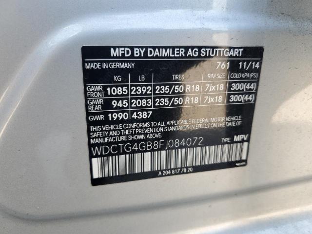 2015 MERCEDES-BENZ GLA 250 4M WDCTG4GB8FJ084072