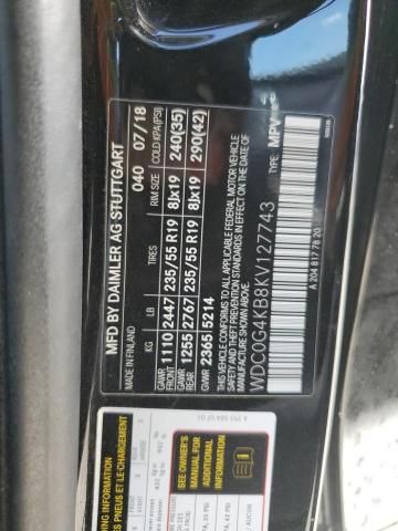 2019 MERCEDES-BENZ GLC 300 4MATIC WDC0G4KB8KV127743
