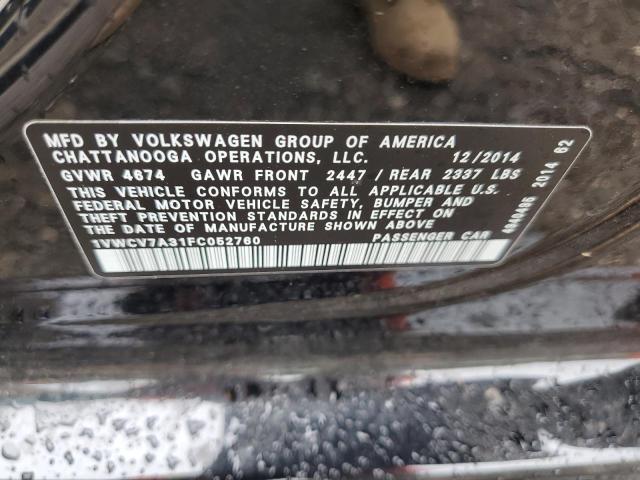 2015 VOLKSWAGEN PASSAT SEL 1VWCV7A31FC052760