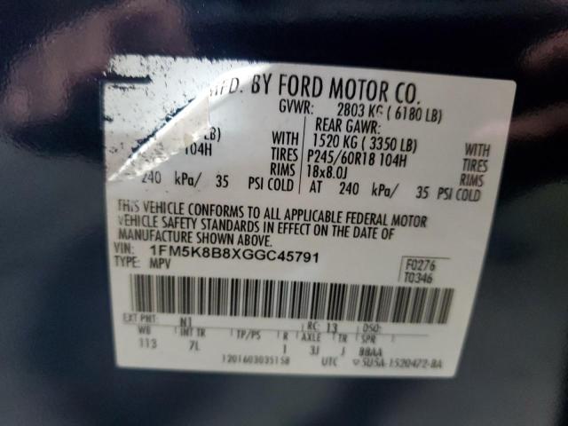2016 FORD EXPLORER 1FM5K8B8XGGC45791
