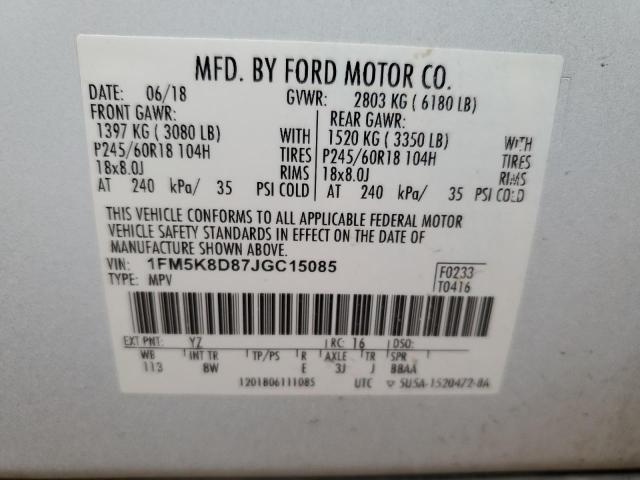 2018 FORD EXPLORER X - 1FM5K8D87JGC15085