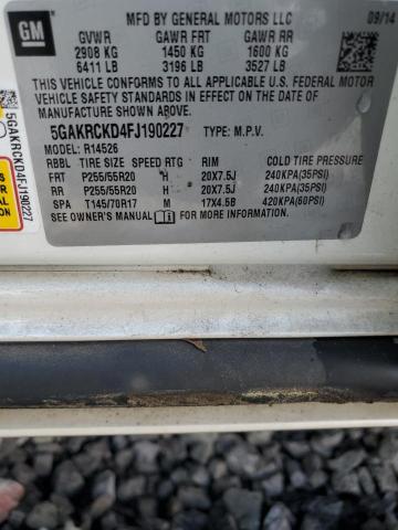 2015 BUICK ENCLAVE 5GAKRCKD4FJ190227