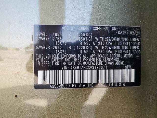 2021 SUBARU OUTBACK LI 4S4BTANCXM3178071