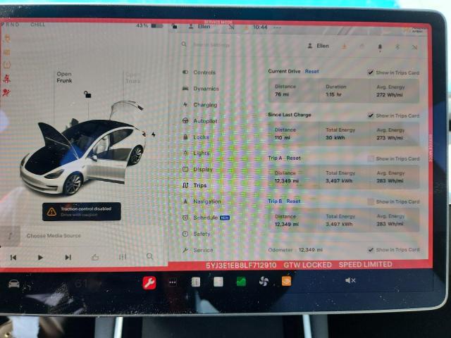 2020 TESLA MODEL 3 5YJ3E1EB8LF712910