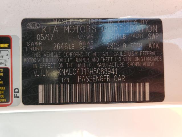 2017 KIA CADENZA PR KNALC4J13H5083941