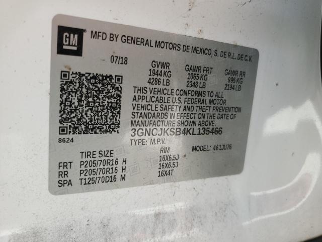 2019 CHEVROLET TRAX LS 3GNCJKSB4KL135466