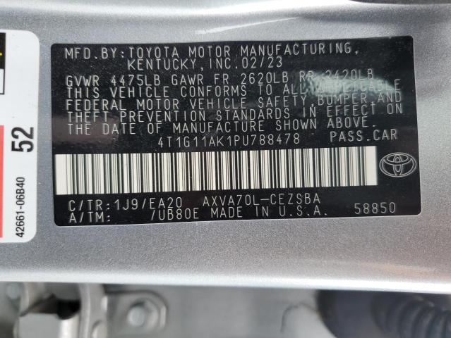 2023 TOYOTA CAMRY SE NIGHT SHADE 4T1G11AK1PU788478