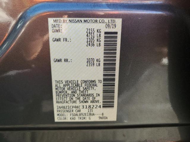 2019 NISSAN LEAF S PLUS 1N4BZ1CP4KC318224