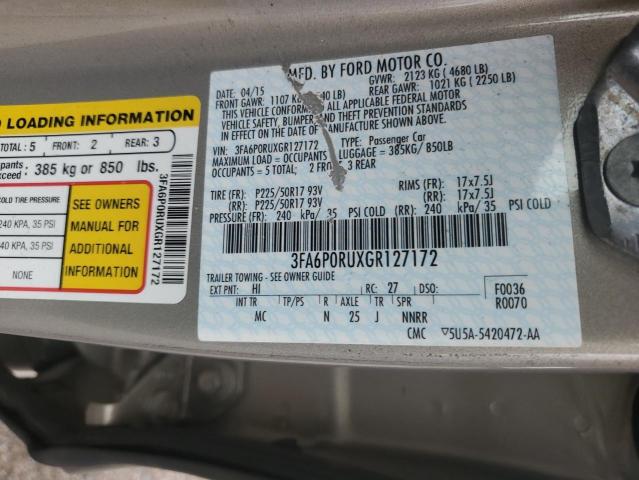 2016 FORD FUSION TITANIUM HEV 3FA6P0RUXGR127172