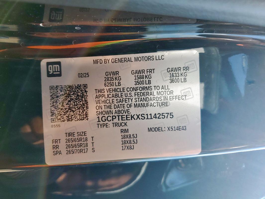 2025 CHEVROLET COLORADO T 1GCPTEEKXS1142575
