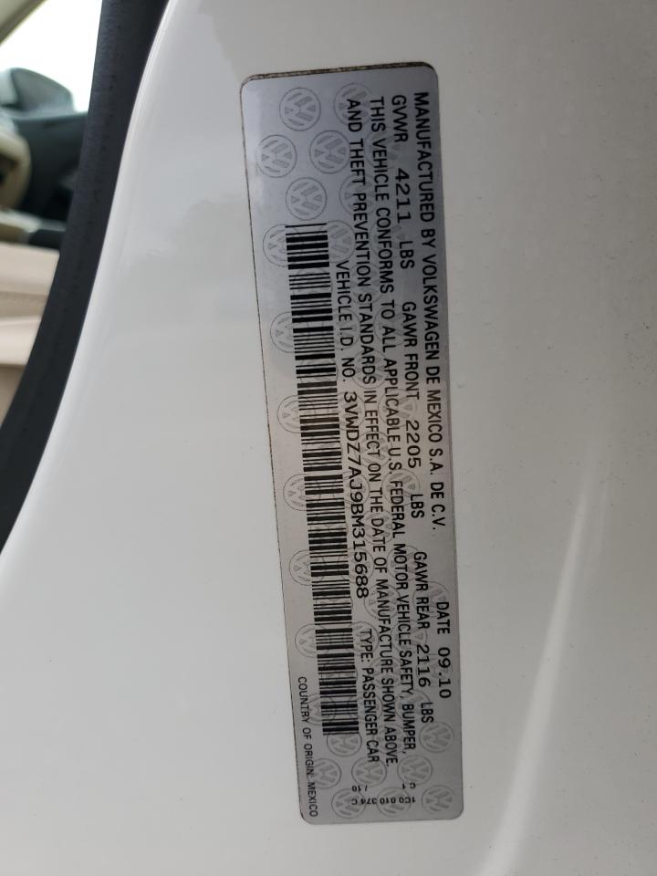 Lot #3312295772 2011 VOLKSWAGEN JETTA SE