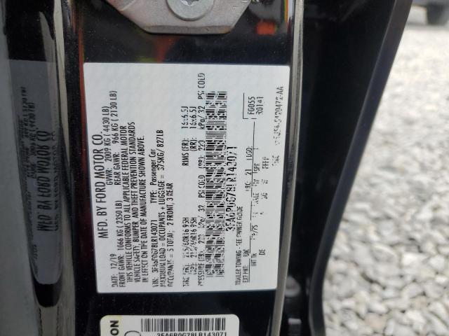 2020 FORD FUSION S 3FA6P0G78LR143071