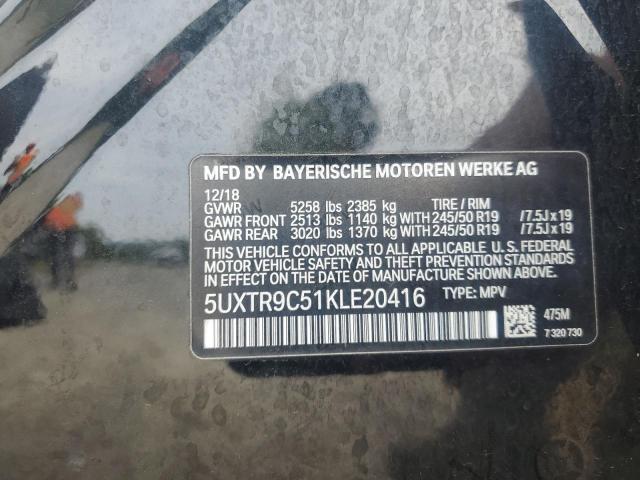 2019 BMW X3 XDRIVE30I 5UXTR9C51KLE20416
