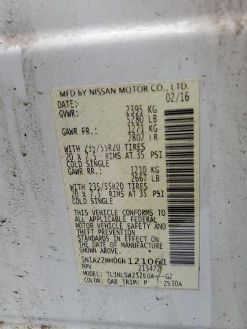 2016 NISSAN MURANO S #3298202046