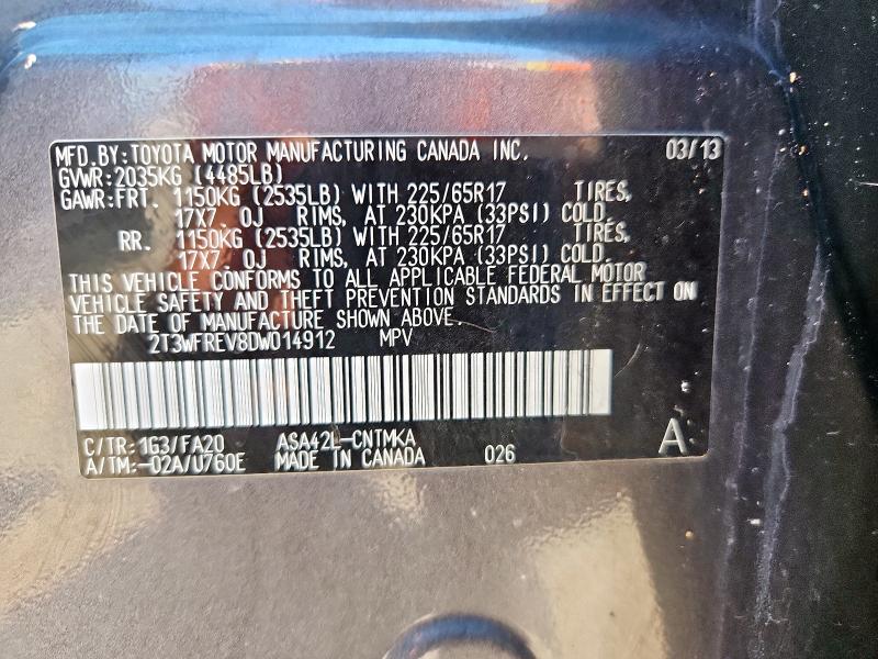 2013 TOYOTA RAV4 XLE - 2T3WFREV8DW014912