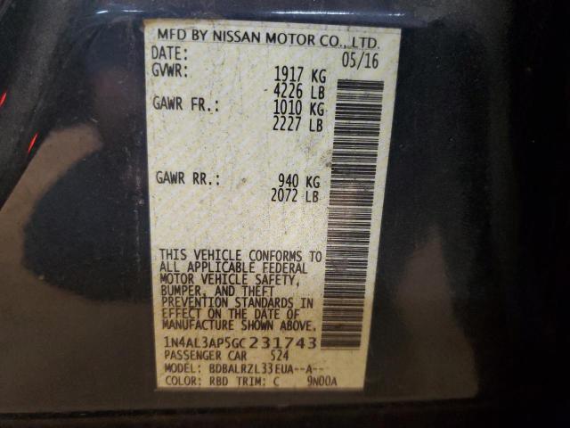 2016 NISSAN ALTIMA 2.5 1N4AL3AP5GC231743