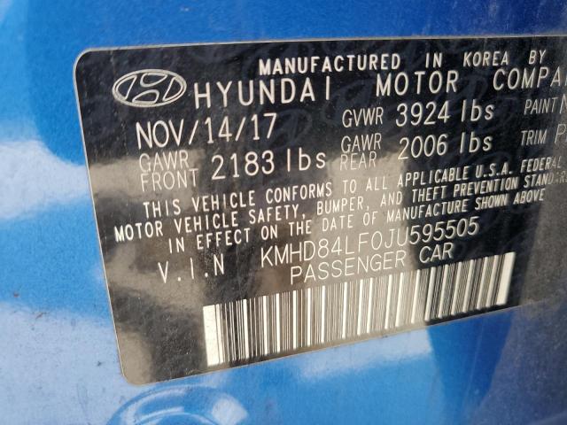 KMHD84LF0JU595505 2018 HYUNDAI ELANTRA