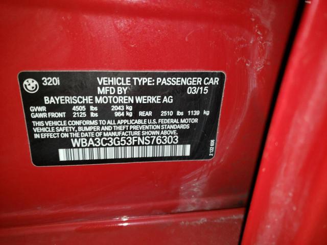 2015 BMW 320 I XDRI WBA3C3G53FNS76303