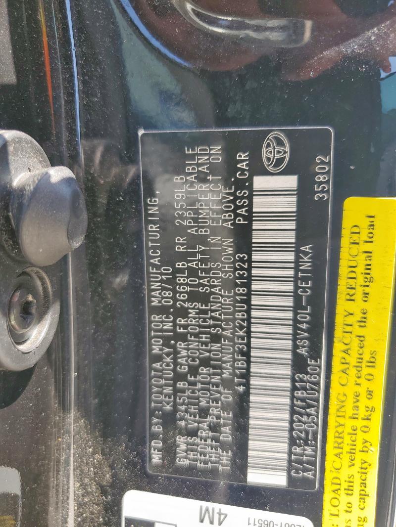 2011 TOYOTA CAMRY BASE - 4T1BF3EK2BU181323