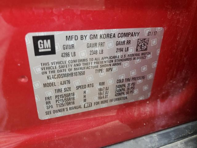 2017 BUICK ENCORE PREMIUM KL4CJDSM8HB107650