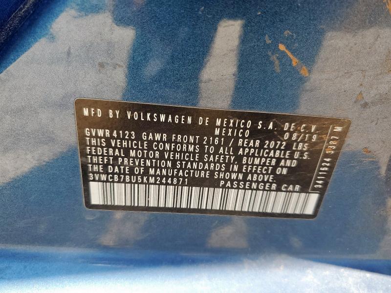 2019 VOLKSWAGEN JETTA S - 3VWCB7BU5KM244871