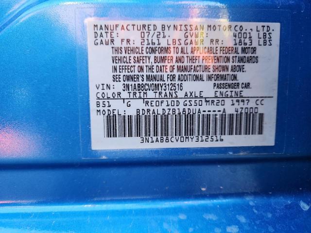 2021 NISSAN SENTRA SV 3N1AB8CV0MY312516