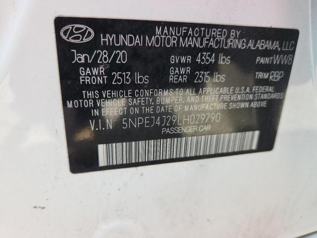 2020 HYUNDAI SONATA SEL 5NPEJ4J29LH029790