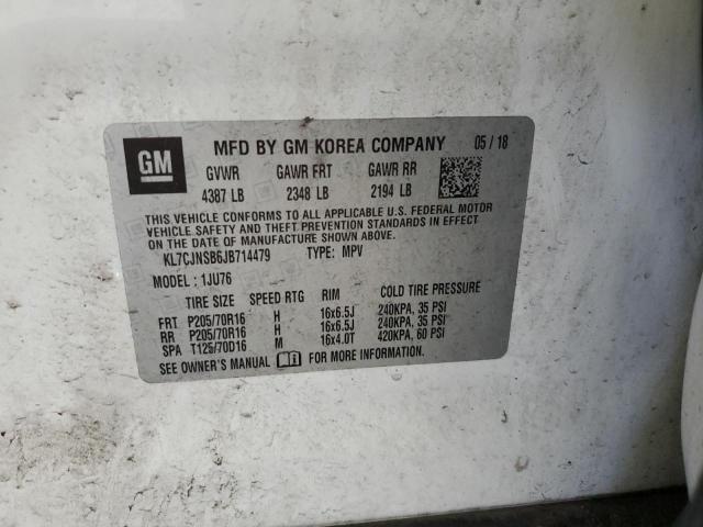 2018 CHEVROLET TRAX LS KL7CJNSB6JB714479