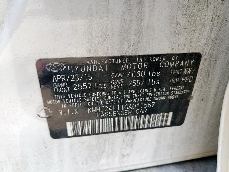 2016 HYUNDAI SONATA HYB - KMHE24L11GA011567