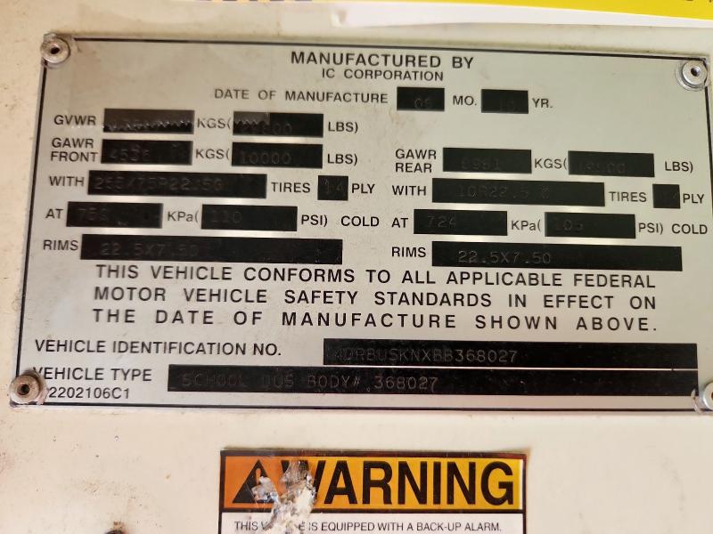 2011 IC CORPORATION CE SERIES SCHOOL #3258823798