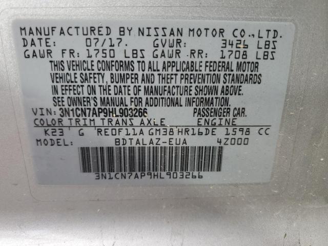 2017 NISSAN VERSA S 3N1CN7AP9HL903266