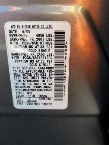 2005 NISSAN MURANO SL #3285889557