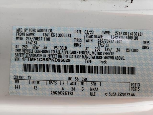 2023 FORD F150 1FTMF1CB6PKD96629